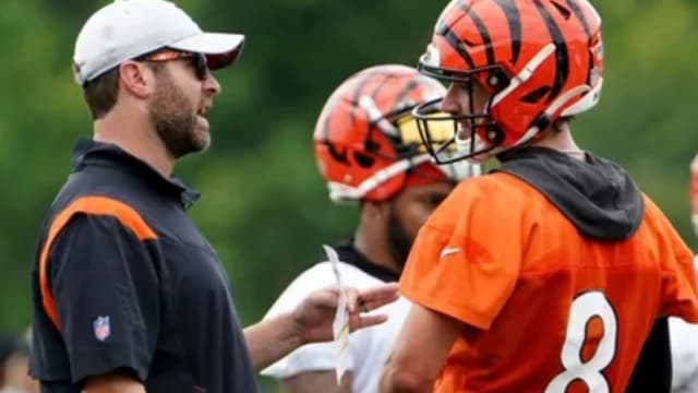 Cincinnatti Bengals OC Brian Callahan (left) is new coach of Tennessee Titans photo by Kareem Elgazzar:USA Today Network 1-22-2024